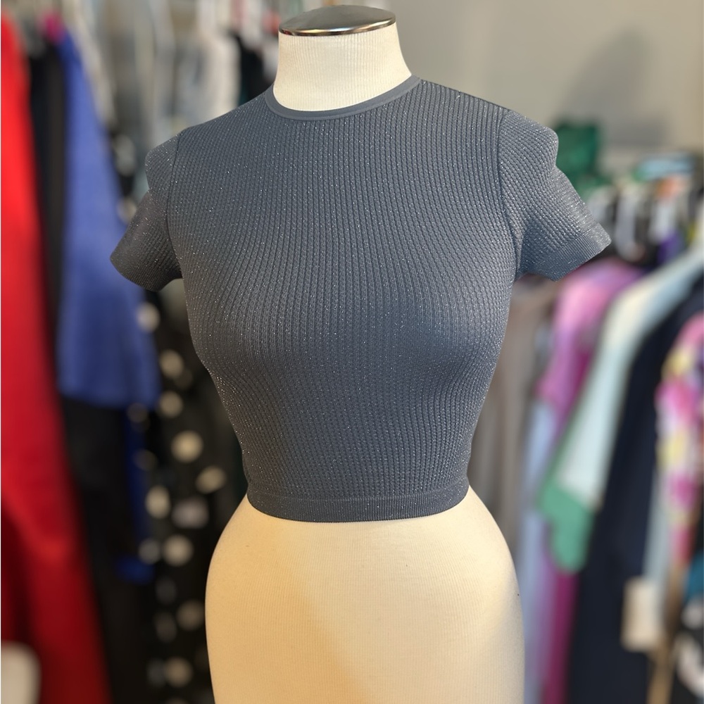 Wild Fable Charcoal Ribbed Crop Top